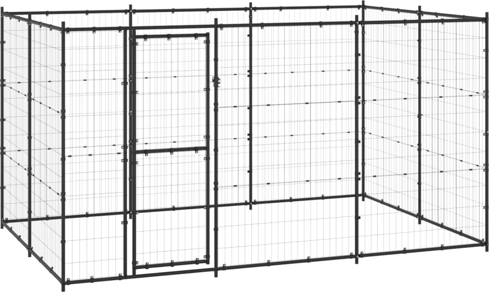 vidaXL Canil de exterior 7,26 m² aço