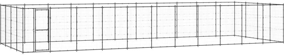 vidaXL Canil de exterior 53,24 m² aço