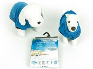 Duvo+ Roupões Para Cães Microfiber Bathrobe Blue Dog (68 cm)