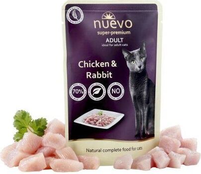 Nuevo Ração para Gatos (90 g - Húmida - Adulto - Sabor: Frango e Coelho)