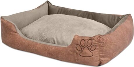 Vidaxl Cama para Cães Com Almofada (Bege - Couro Sintético - Tamanho L)