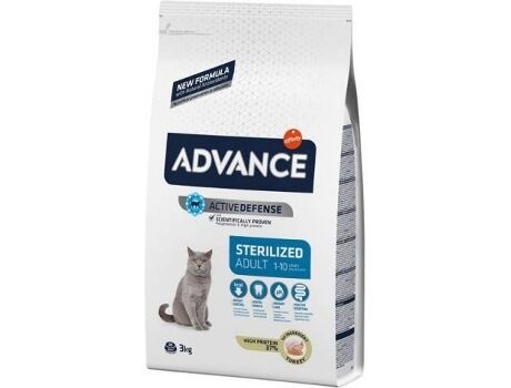 Advance Ração para Gatos (3Kg - Seca - Adulto - Castrados - Sabor: Perú e Cevada)