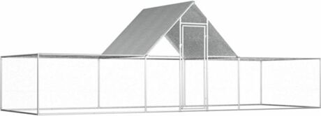 Vidaxl Galinheiro (Cinzento - 6x2x2m - Aço)