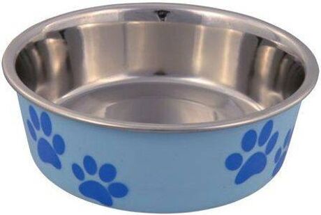 Trixie Comedouro para Cães 127095 (Azul - 400 ml - 14 cm - Aço Inox)