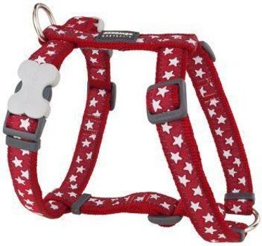 Red Dingo Peitoral para Cães One Touch Style Stars Vermelho (2 x 37-61 cm)