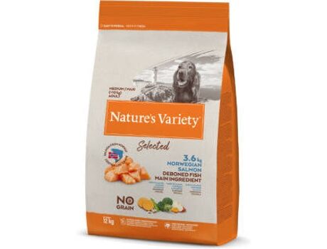 Nature'S Variety Ração para Cães (12 Kg - Seca - Porte Médio - Sabor: Salmão)