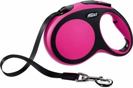 Flexi Trela para Cães Comprimento Ajustável (Rosa - 5m - Até: 60 Kg - L - Porte Grande)