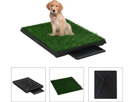 Vidaxl WC para Cães c/ bandeja e relva artificial (63x50x7cm)