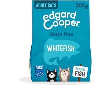 Edgard & Cooper Ração para Gatos (2x300 g - Seca - Adulto - Sabor: Peixes Brancos)