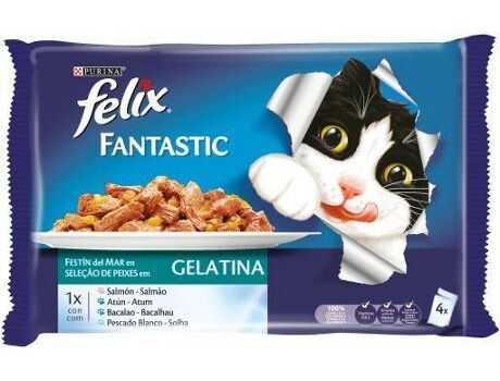 Felix Ração para Gatos (12x100 g - Húmida - Adulto - Sabor: Carne e Peixe)