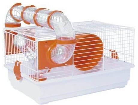 Voltrega Gaiola para Hamsters 915 (Branco e Laranja - 39x25,5x22 cm - Plástico e Metal)