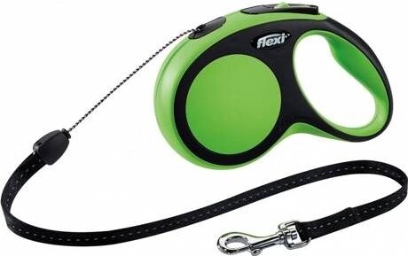 Flexi Trela para Cães Ajustável e Refletora (Verde - 8 m - Até: 12 Kg - S - Porte Pequeno)