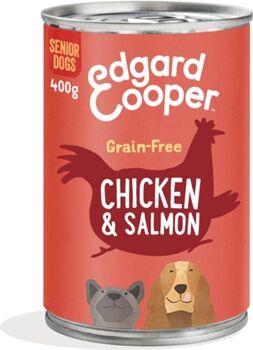 Edgard & Cooper Ração para Cães (6x400 g - Húmida - Sénior - Sabor: Frango e Salmão)