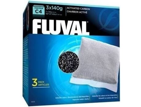 Fluval Massa Filtrante para Peixes Carvão Fl. C4 (Branco - 3 x 140 g)