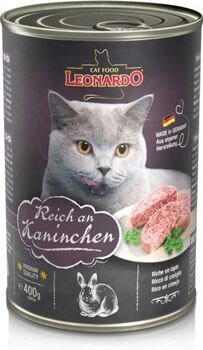 Leonardo Ração para Gatos (6x400 g - Húmida - Sabor: Coelho)