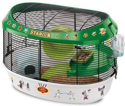 Ferplast Gaiola para Hamsters Stadium (Verde e Branco - 49,5 x 34 x h 33 c - Plástico e Metal)