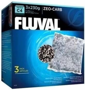 Fluval Massa Filtrante para Peixes Zeo-Carvão Fl. C4 (Branco - 3 x 230 g)