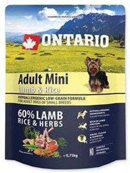 Ontario Ração para Cães (750 g - Seca - Adulto - Sabor: Cordeiro e Arroz)