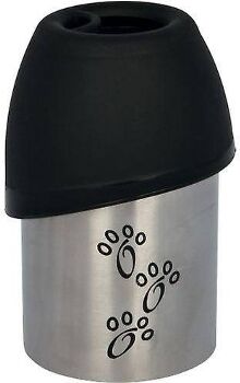 Trixie Bebedouro Portátil para Cães e Gatos (Preto - 300ml - Aço Inoxidável)