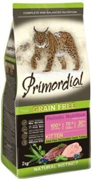 Primordial Ração para Gatos (2 Kg - Seca - Sabor: Pato e Peru)