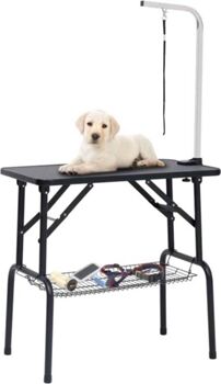 Vidaxl Mesa de Higiene para Cães (Preto - Metal - 81x48.5x80 cm)