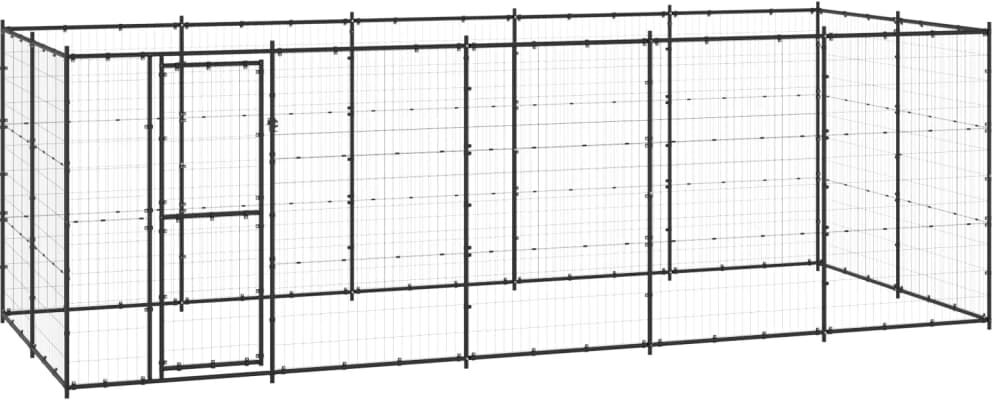 vidaXL Padoc pentru câini de exterior, 12,1 m², oțel