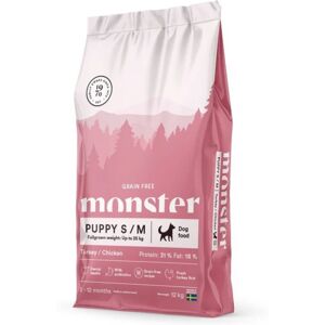 Monster Pet Food Monster Dog Puppy Small & Medium Grain Free Turkey & Chicken (12 kg)