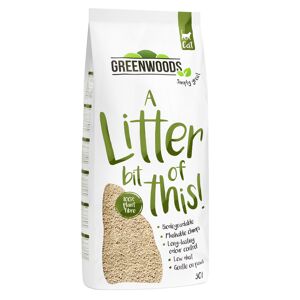 Greenwoods klumpbildande kattströ av växtfibrer 30 l (ca 12,9 kg)