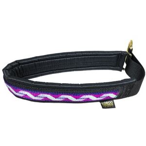 Annan Tillverkare Loboo Halsband Polstrad Halvstryp 50mm (Färg: Svart/Lila/Grön, Längd: 55cm)