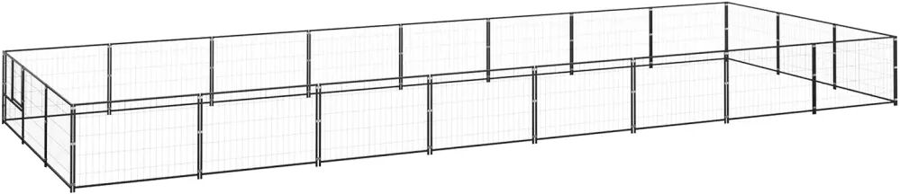 vidaXL Koterec pre psy čierny 24 m² oceľ