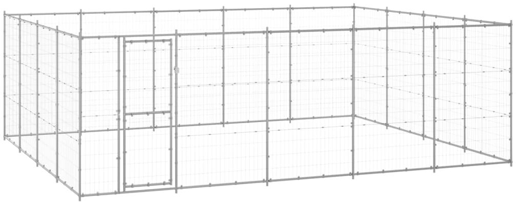 vidaXL Vonkajšia voliéra pre psy pozinkovaná oceľ 24,2 m²