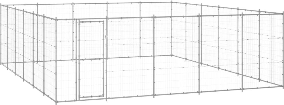 vidaXL Vonkajšia voliéra pre psy pozinkovaná oceľ 36,3 m²