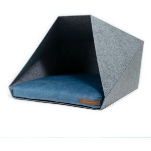 Rexproduct Pocket Hooded Dog Bed gray/blue 45.0 H x 60.0 W x 63.0 D cm