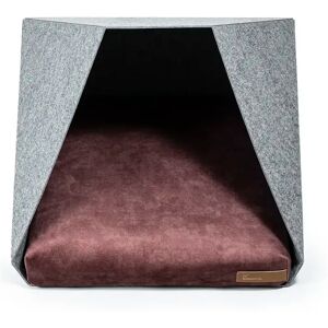 Rexproduct Pocket Hooded Dog Bed red/gray 45.0 H x 60.0 W x 63.0 D cm