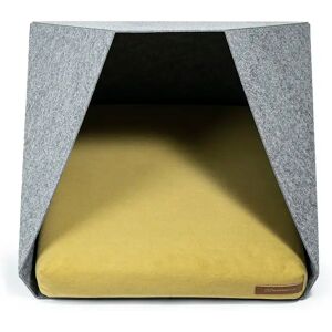 Rexproduct Pocket Hooded Dog Bed gray/yellow 45.0 H x 60.0 W x 63.0 D cm