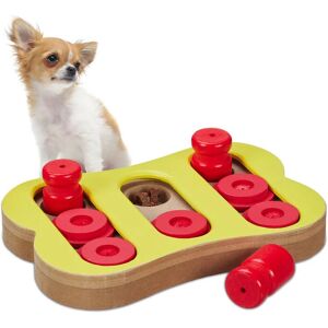 Intelligence Toy for Dogs, Hide Treats, Interactive Canine Learning, mdf, 2.5 x 19.5 x 14 cm, Multicoloured - Relaxdays