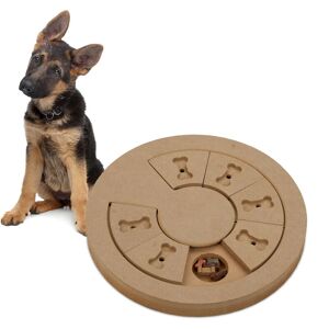 Interactive Intelligence Toy, for Dogs, Food Toy, Treat Hiding, Sniffing Puzzle Game, mdf, Natural Wood - Relaxdays