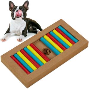 Interactive Intelligence Toy, for Dogs, Food Toy, Treat Hiding, Sniffing Puzzle Game, mdf, Natural Wood - Relaxdays