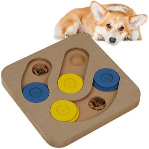 Interactive Intelligence Toy, for Dogs, Food Toy, Treat Hiding, Sniffing Puzzle Game, mdf, Natural Wood - Relaxdays