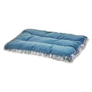 Beliani Pet Bed Blue Velvet Polyester 60 x 45 cm Rectangular Soft Cushion for Dogs Animals Material:Velvet Size:45x10x60