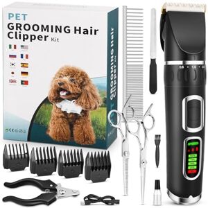SiLDueh Dog Clippers, Low Noise Rechargeable Dog Grooming Kit, 3-Speed, Cordless Pet Grooming Kit for Dog Cat and Other Pets - Black