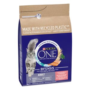 PURINA ONE Adult Salmon & Whole Grains Dry Cat Food - Economy Pack: 2 x 3kg