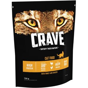 CRAVE Adult Turkey & Chicken Dry Cat Food - Economy Pack: 4 x 750g