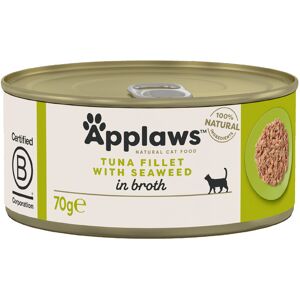 Applaws Adult Cat Cans Tuna/Fish in Broth 70g - Tuna with Seaweed (24 x 70g)