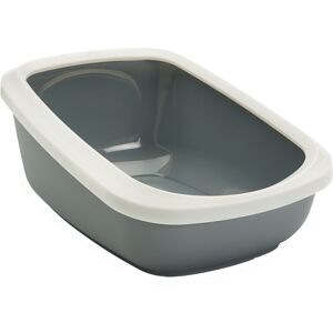 Savic Aseo Jumbo Cat Litter Tray with High Edge - 67.5cm - Light Grey & White