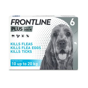 FRONTLINE® Plus Spot On for Dogs - M (10-20kg) - Saver Pack: 2 x 6 pipettes x 1.34ml