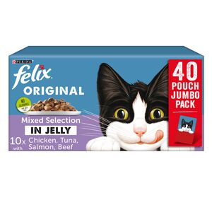 Felix Original Pouches 40 x 100g - Mixed Selection in Jelly