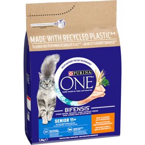 PURINA ONE Senior 11+ Chicken & Whole Grains Dry Cat Food - Economy Pack: 2 x 2.8kg