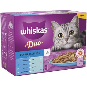 Whiskas 1+ Pouches Mega Pack 96 x 85g - Duo Ocean Delights in Jelly