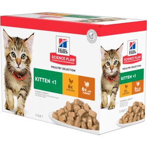 Hill's Science Plan Kitten Pouches - Poultry Selection (12 x 85g)